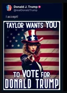 Donald Trump Taylor Swift AI Endorsement