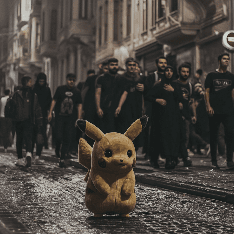 AI Pikachu leading a protest AI Pikachu leading a protest